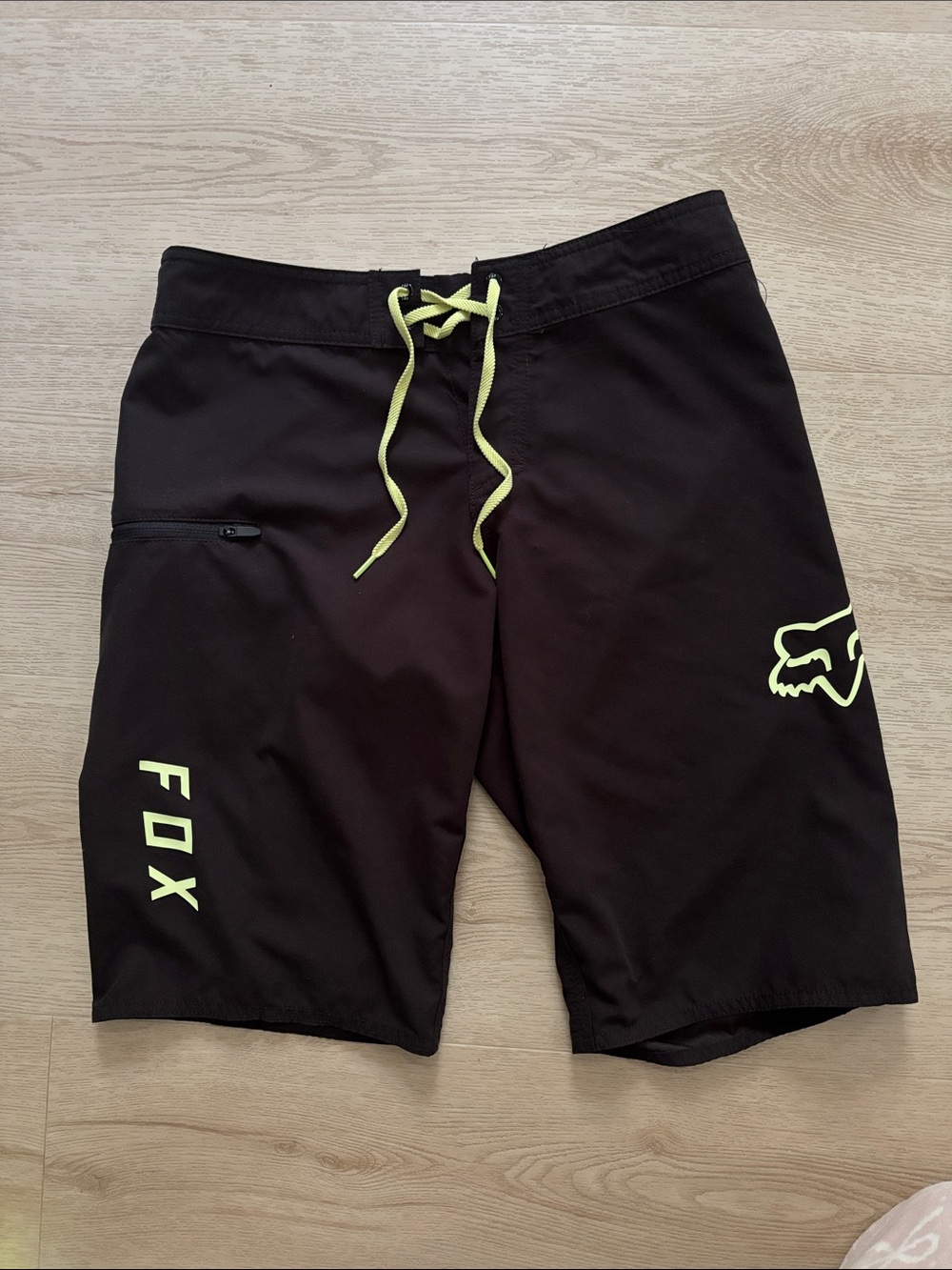 Fox Black Boardshorts with Neon Yellow Accents